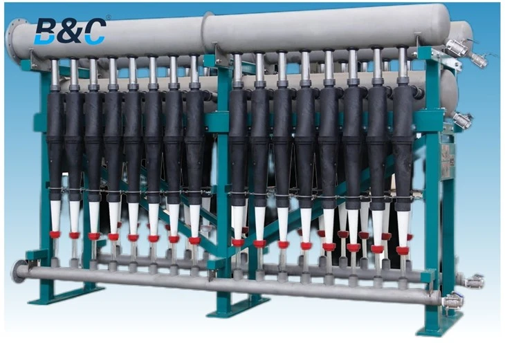 น้ำยาทำความสะอาดเยื่อกระดาษ hydrocyclone ที่สอดคล้องกันต่ำสำหรับการกำจัดสารปนเปื้อน